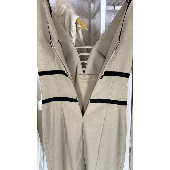 XOXO Women's Size 2 Juniors Size 5/6 Tan Sheath Dress with Black Edging #0278 - Picture 4 of 10